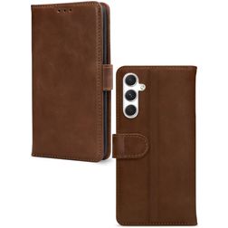 Mobilize Wallet Samsung Galaxy A34 Cuir véritable Étui Portefeuille - Marron