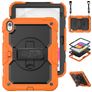 Mobigear SureGrip Xtreme Coque iPad 11 (2025) Coque arrière en Plastique rigide,Silicone + Bandoulière + Support Amovible - Noir / Orange