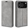 Mobigear Retro Slim Housse iPhone 17 Pro Etui Porte-Monnaie - Gris