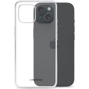 Mobilize Gelly Coque Transparente iPhone 15 Coque arrière en TPU Souple - Transparent