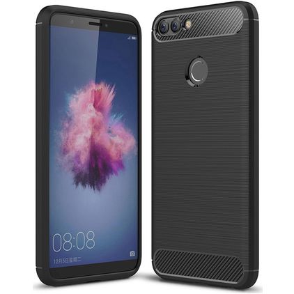 Mobigear Brushed Slim Coque Huawei P Smart (2018) Coque arrière en TPU Souple - Noir
