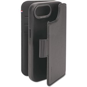 Decoded Detachable Wallet Housse iPhone 16e Etui avec Coque Détachable en Cuir Véritable Porte-Monnaie - Noir