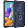 Mobigear Armor Ring Coque Samsung Galaxy A21s Coque arrière Rigide Anti-Chocs avec Anneau-Support - Bleu