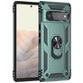 Mobigear Armor Ring Coque Google Pixel 6 Pro Coque arrière Rigide Anti-Chocs avec Anneau-Support - Vert