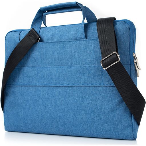 Mobigear Denim Zipper Sac à bandoulière Ordinateur portable 13 - 14 Pouces Sacoche ordinateur - Bleu