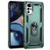 Mobigear Armor Ring Motorola Moto G22 Plastique rigide Coque arrière Antichoc avec bague de maintien - Vert