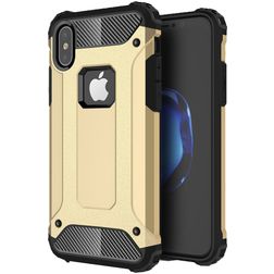 Mobigear Outdoor Coque iPhone XS Coque arrière Rigide Anti-Chocs - Or