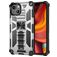 Mobigear Armor Stand Coque iPhone 13 Coque arrière Rigide Anti-Chocs avec Support Amovible - Argent