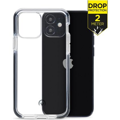 Mobilize Shatterproof Coque iPhone 12 Mini Coque arrière Rigide Anti-Chocs - Transparent / Noir