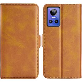 Mobigear Slim Magnet Housse Realme GT Neo 3 Etui Porte-Monnaie - Cognac