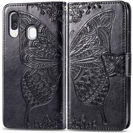 Mobigear Butterfly Housse Samsung Galaxy A40 Etui Porte-Monnaie - Noir