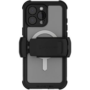 Ghostek Nautical Belt Coque iPhone 16 Pro Max MagSafe Coque arrière Imperméable Rigide Anti-Chocs - Transparent / Noir