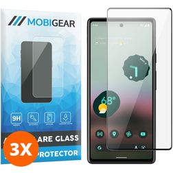 Mobigear Premium Google Pixel 7a Verre trempé Protection d'écran - Compatible Coque - Noir (Lot de 3)