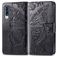 Mobigear Butterfly Housse Samsung Galaxy A70 Etui Porte-Monnaie - Noir