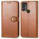 Mobigear Snap Button Housse TCL 30 SE Etui Porte-Monnaie - Marron