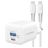 Mobilize Wall Charger - Double USB / USB-C USB-C 1.2 mètres Power Delivery 30W - Blanc