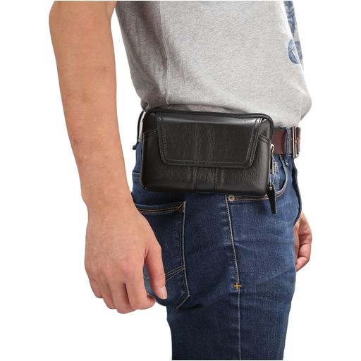 Mobigear Etui de ceinture (max 15 cm x 9 cm) - Pochette de ceinture - Holster - Noir