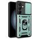 Mobigear Armor Ring Cam Slide Coque Samsung Galaxy S24 FE Coque arrière Rigide Anti-Chocs avec Anneau-Support et Protecteur Lentilles - Vert