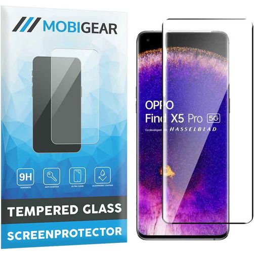 Mobigear Premium OPPO Find X5 Verre trempé Protection d'écran - Compatible Coque - Noir