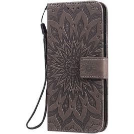 Mobigear Sunflower Housse Motorola Moto G8 Plus Etui Porte-Monnaie - Gris