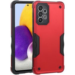 Mobigear Non-slip Armor Coque Samsung Galaxy A73 Coque arrière Rigide Anti-Chocs - Rouge
