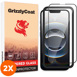 GrizzlyCoat Easy Fit iPhone 17e Verre trempé Protection d'écran - Compatible Coque + Cadre d'installation (Lot de 2)