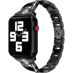Mobigear Prague Bracelet Acier Apple Watch Fermeture boucle déployante - 42/41/40/38 mm - Noir