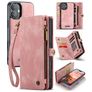 Caseme 008 Housse iPhone 16 Etui avec Coque Détachable Porte-Monnaie - Rose