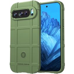 Mobigear Rugged Shield Coque Google Pixel 9 Coque arrière en TPU Souple Anti-Chocs - Vert