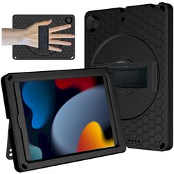 Mobigear Ruggedized Coque iPad 9 (2021) Coque arrière en EVA + Support Amovible - Noir