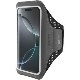 Mobiparts Comfort Fit Brassard Téléphone iPhone 16 Pro Brassard Coque de Sport en Neoprène - Noir