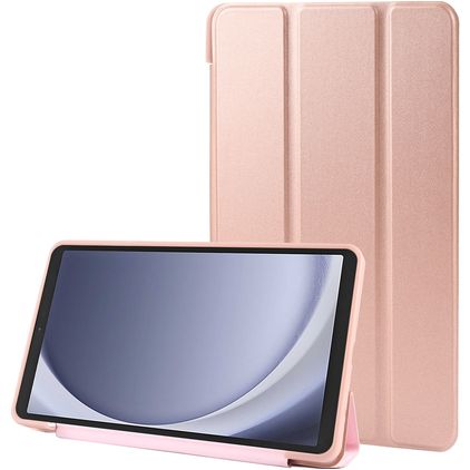 Mobigear Tri-Fold Gel Coque Samsung Galaxy Tab A9 (2023) Etui en TPU,Similicuir - Rose doré