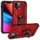 Mobigear Armor Ring Coque iPhone 14 Coque arrière Rigide Anti-Chocs avec Anneau-Support - Rouge