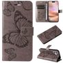 Mobigear Butterfly Housse iPhone 16 Plus Etui Porte-Monnaie - Gris