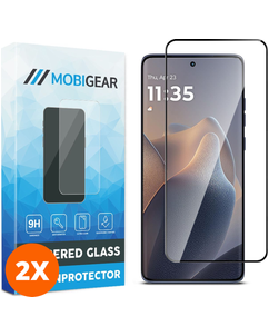 Mobigear Premium Motorola Edge 60 Fusion Verre trempé Protection d'écran - Compatible Coque - Noir (Lot de 2)
