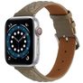 Mobigear Genova Bracelet Cuir Apple Watch Fermeture boucle ardillon - 42/41/40/38 mm - Gris