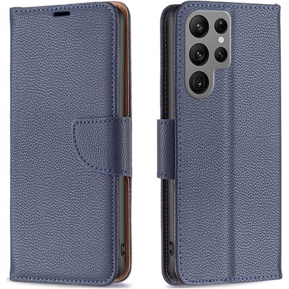 Mobigear Excellent Housse Samsung Galaxy S23 Ultra Etui Porte-Monnaie - Bleu