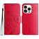 Mobigear Flowers Housse iPhone 16 Pro Etui Porte-Monnaie - Rouge
