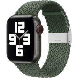 Mobigear Braided Bracelet Nylon pour Apple Watch Fermeture à pince - 42/41/40/38 mm - Olive