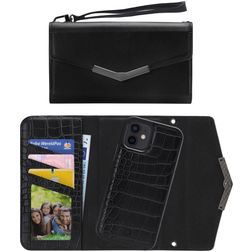 Mobilize Elegant Magnet iPhone 12 Détachable 2in1 Pochette - Black Croco
