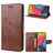 Mobigear Flowers Housse Samsung Galaxy M53 Etui Porte-Monnaie - Marron
