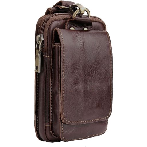 Mobigear Etui de ceinture (max 17 cm x 10,8 cm) - Pochette de ceinture - Holster - Marron