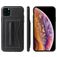 Fierre Shann Card Pocket Coque iPhone 11 Pro Coque arrière avec Porte-Cartes et Support Amovible - Noir