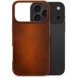 Mobilize Premium Coque iPhone 17 Pro MagSafe Coque arrière en Cuir Véritable - Burned Cognac