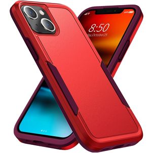 Mobigear Heavy Armor Coque iPhone 14 Plus Coque arrière Rigide Anti-Chocs - Rouge