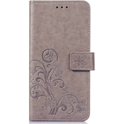 Mobigear Clover Housse OnePlus 6T Etui Porte-Monnaie - Gris