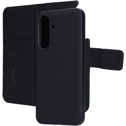 Mobiparts Samsung Galaxy A36 Coque Cuir véritable Étui 2en1 avec coque amovible Portefeuille - Noir