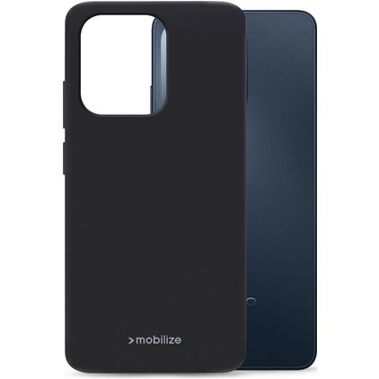 Mobilize Rubber Gelly Coque OPPO A5x Coque arrière en TPU Souple - Noir