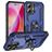 Mobigear Armor Ring Coque iPhone 16 Coque arrière Rigide Anti-Chocs avec Anneau-Support - Bleu