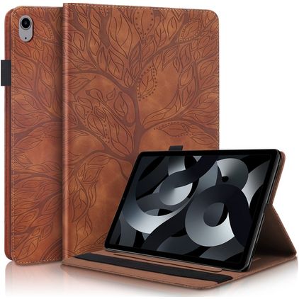 Mobigear Tree Coque iPad 10 (2022) Etui + Porte-crayon - Marron